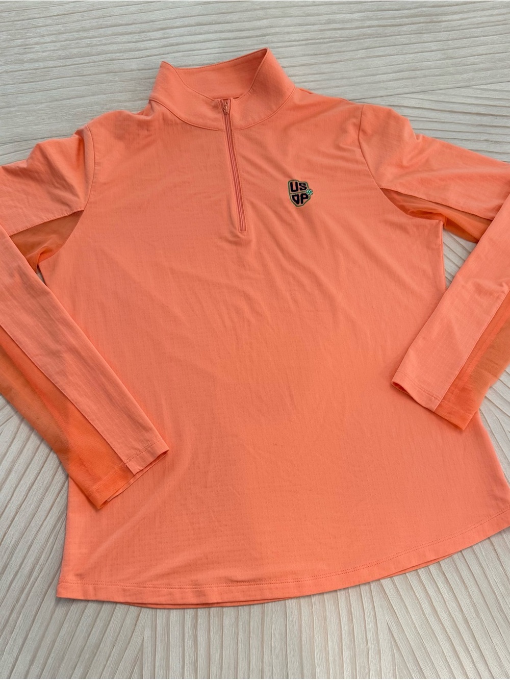 IBKUL Coral Quarter-Zip Long Sleeve Performance Top